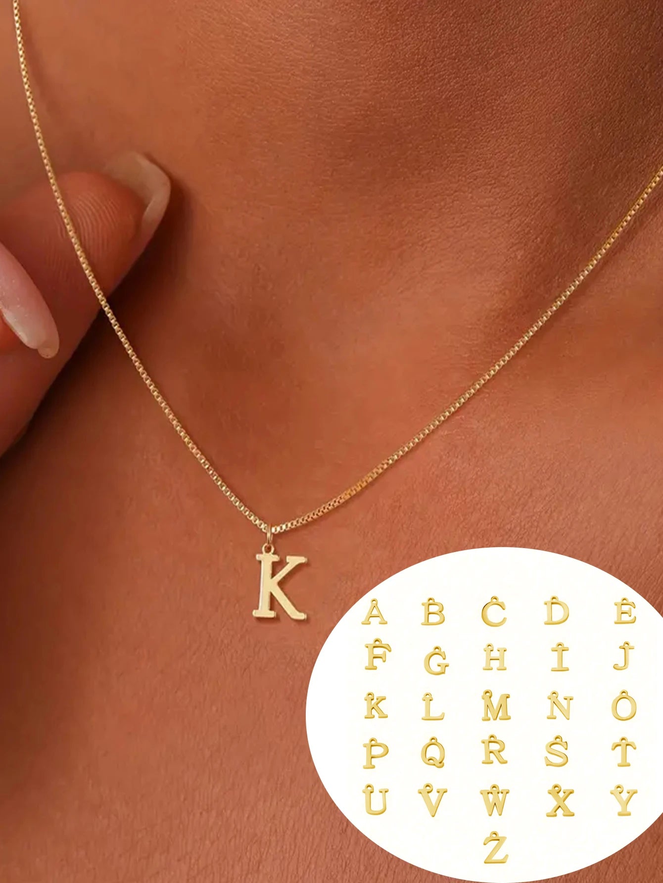 1pc Name Initial Necklace For Women Stainless Steel Jewelry Simple A-Z Alphabet Pendants Choker Letter Necklaces Fashion Party G