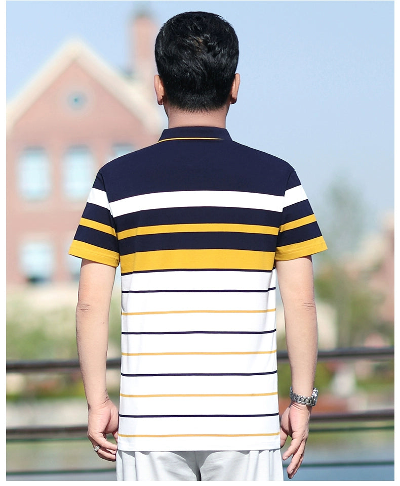 Middle-Aged Men's Dad Casual Polo Shirt Short-Sleeved T-shirt