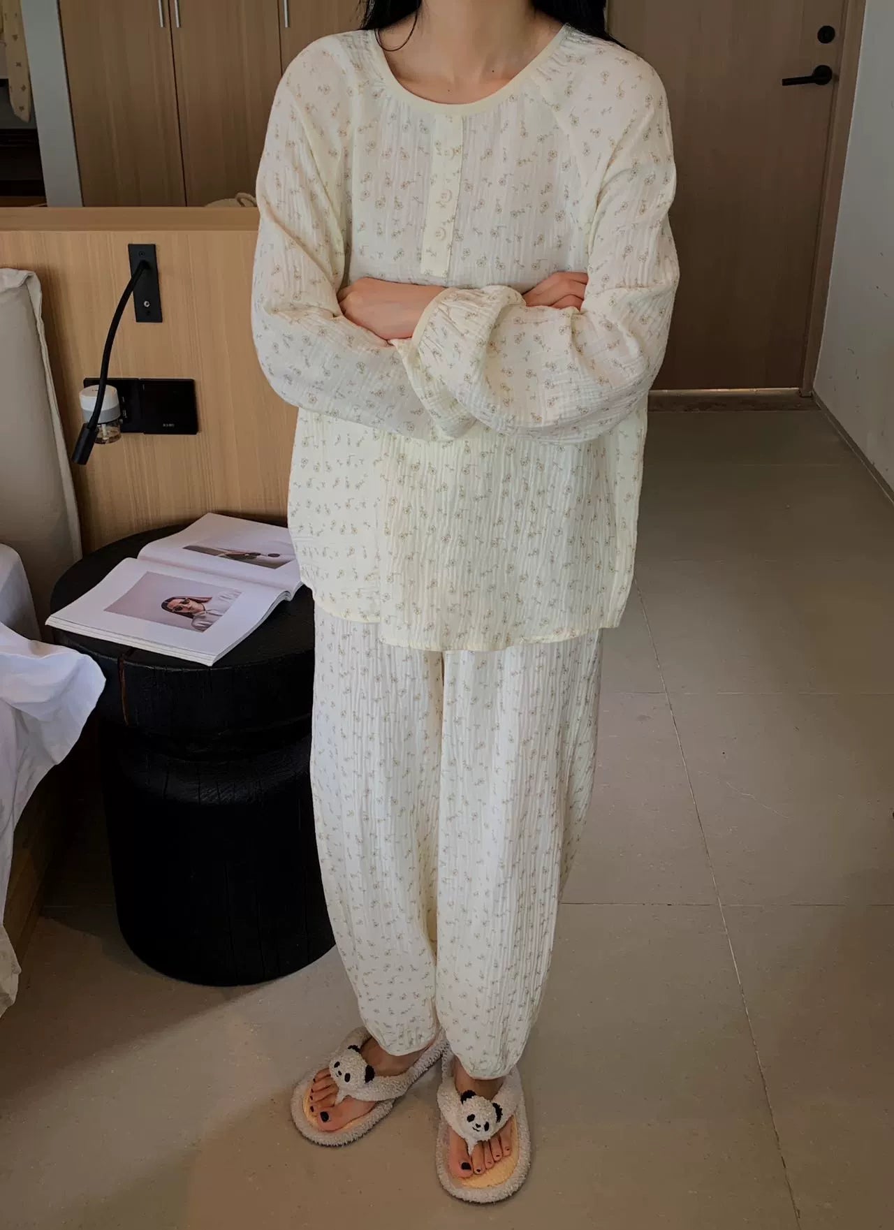 Gentle Women's Pure Cotton Floral Japanese Style Homewear Pajamas
