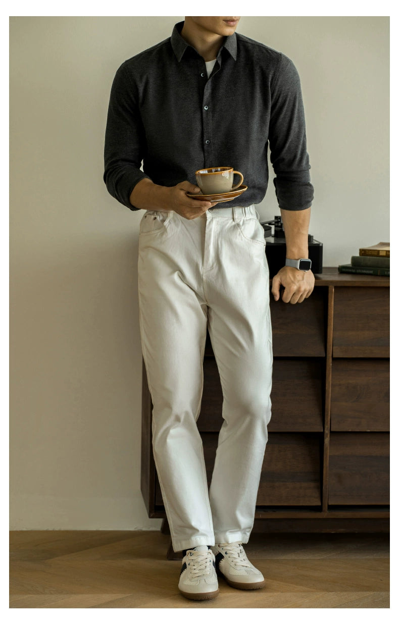 UBV Anti-Pilling Casual Woolen Shirt Men Long Sleeves 2024 Fall and Winter Brushed Thick Fleece Business Heattech Shirt