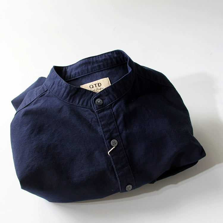 Trendy Quality Goods Thick Washed Casual Long Sleeve Stand-up Collar Literary