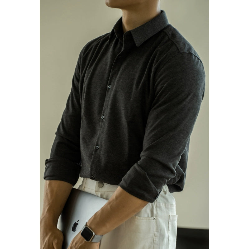 UBV Anti-Pilling Casual Woolen Shirt Men Long Sleeves 2024 Fall and Winter Brushed Thick Fleece Business Heattech Shirt