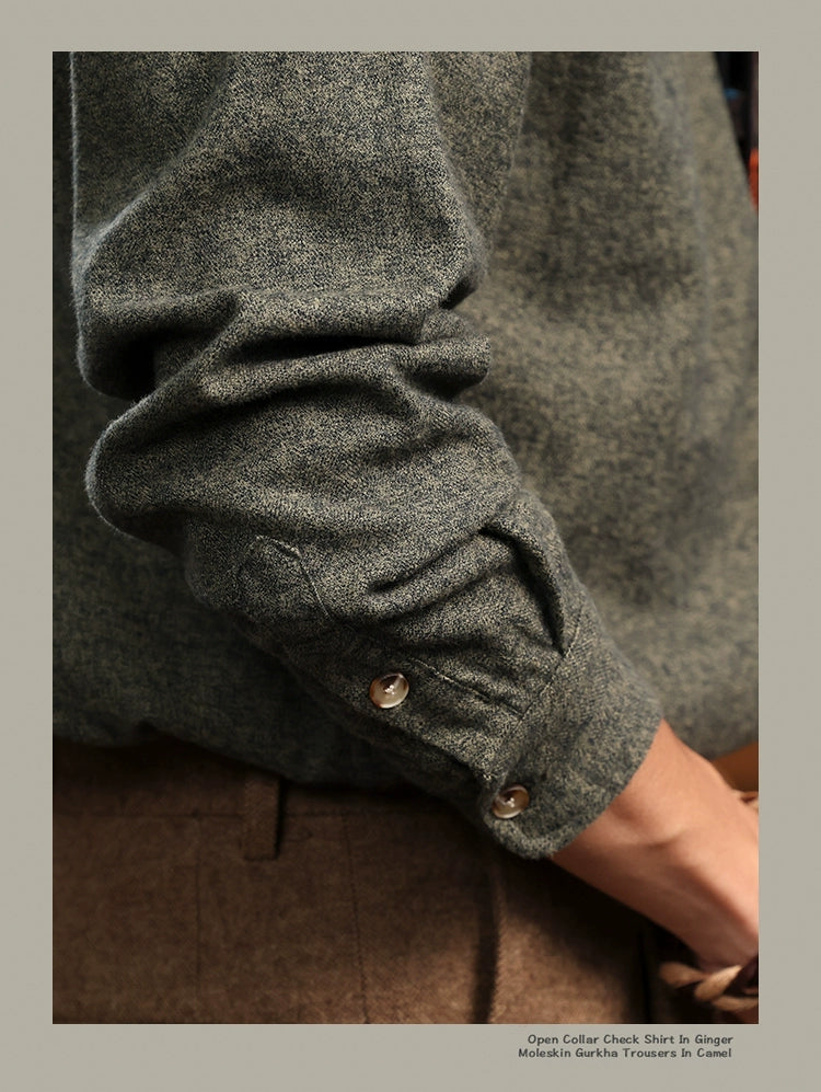 High-Grade British Retro Shirts Men's Autumn New Loose Long sleeve Ruoshuai inside and outside Two-Match Light Luxury Cotton Shirt
