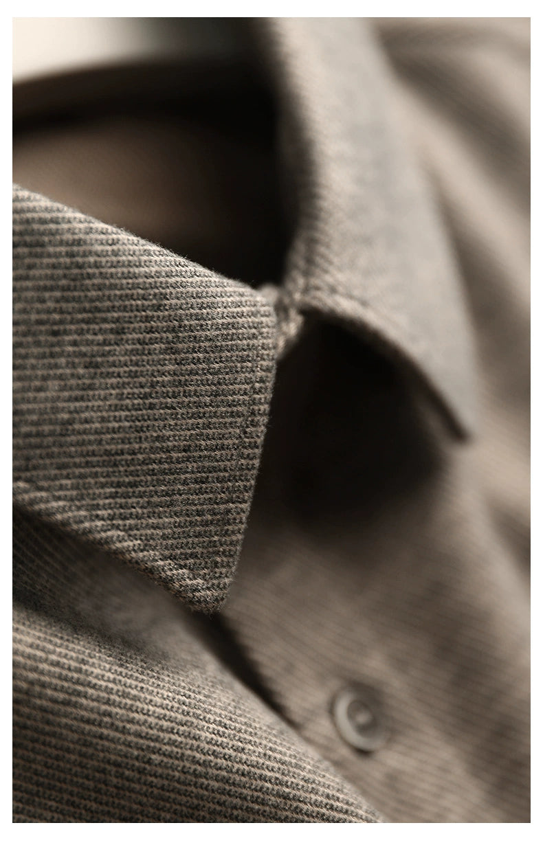 UBV Anti-Pilling Casual Woolen Shirt Men Long Sleeves 2024 Fall and Winter Brushed Thick Fleece Business Heattech Shirt