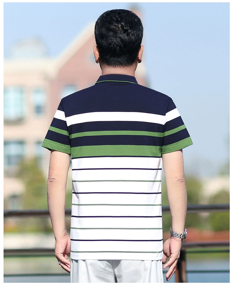 Middle-Aged Men's Dad Casual Polo Shirt Short-Sleeved T-shirt