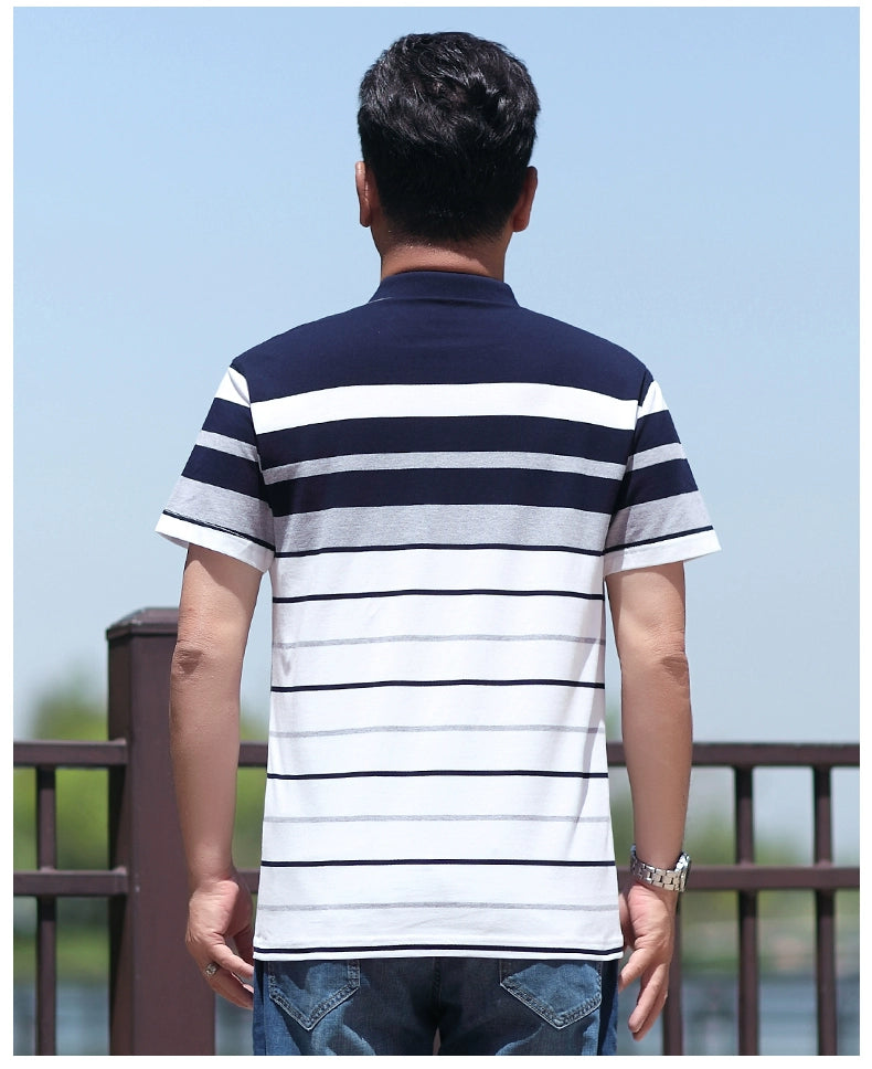 Middle-Aged Men's Dad Casual Polo Shirt Short-Sleeved T-shirt