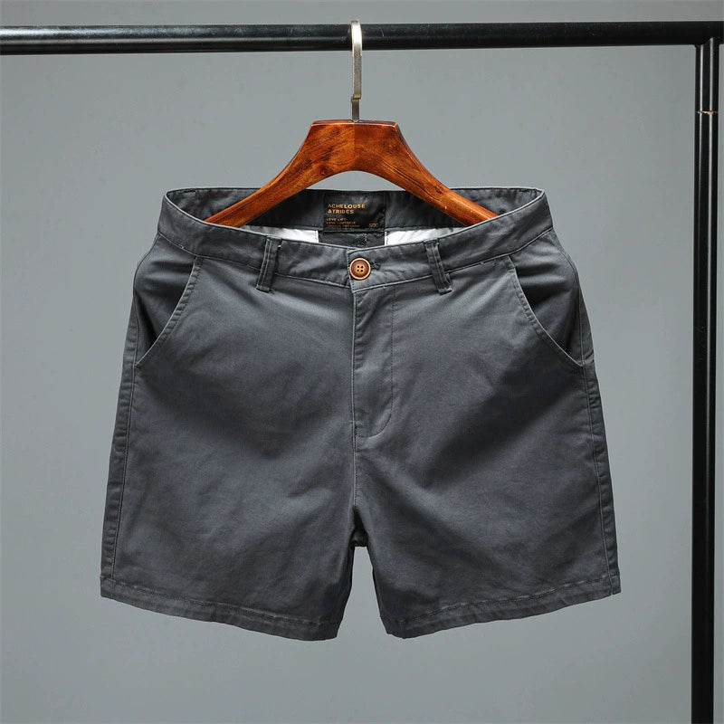 Tide Silm Pure Color Summer Elastic 3 Points Casual Shorts