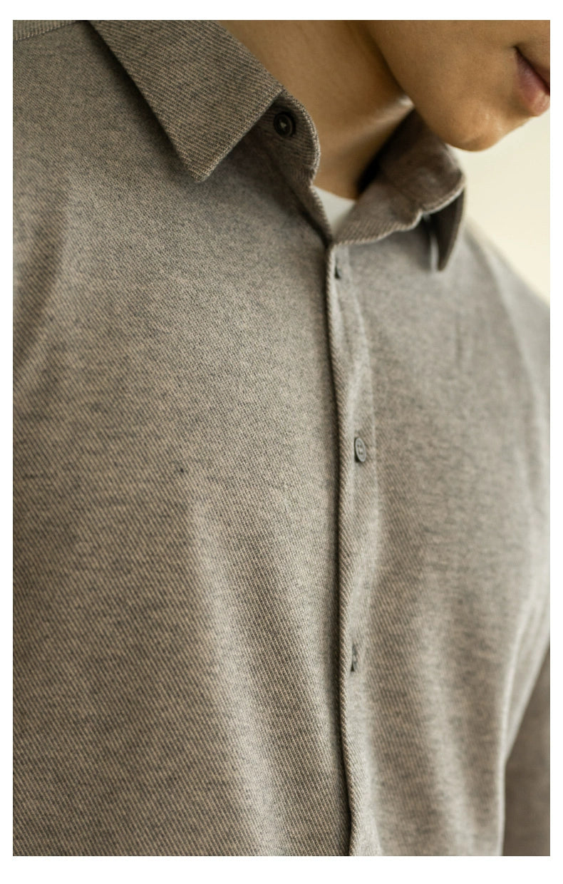 UBV Anti-Pilling Casual Woolen Shirt Men Long Sleeves 2024 Fall and Winter Brushed Thick Fleece Business Heattech Shirt