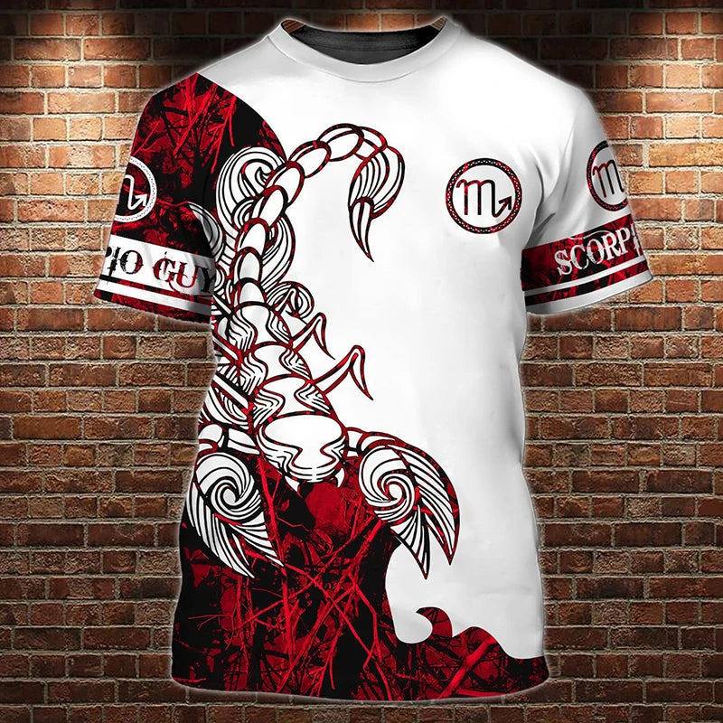 Animal Men's T Shirt 3d Print Scorpion Graphic Tees Top Funny T-Shirts Fashion Casual Male Streetwear Oversized Man Clothing