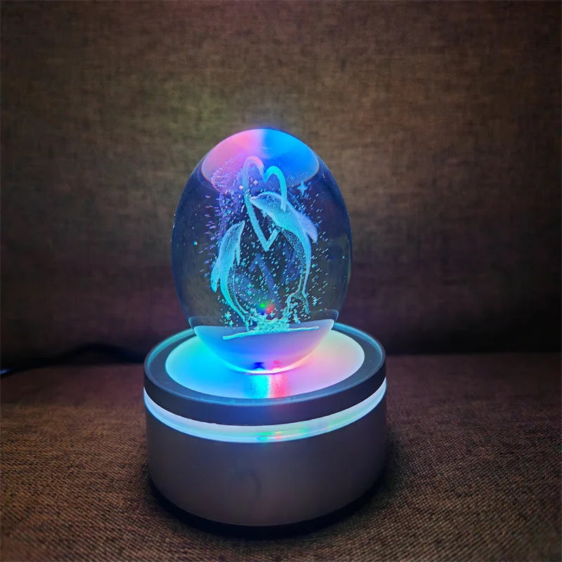 Crystal Ball Night Lights Glowing Planet Galaxy Astronaut 3D RGB Moon Atmosphere Lamp Tabletop Decorations Kid Gifts home decor