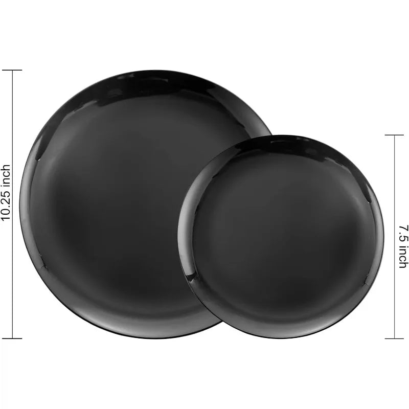 100PCS Green Plastic Plates - Green Disposable With Gold Rim - Plates Disposable Include 50PCS Green Dinner Plates