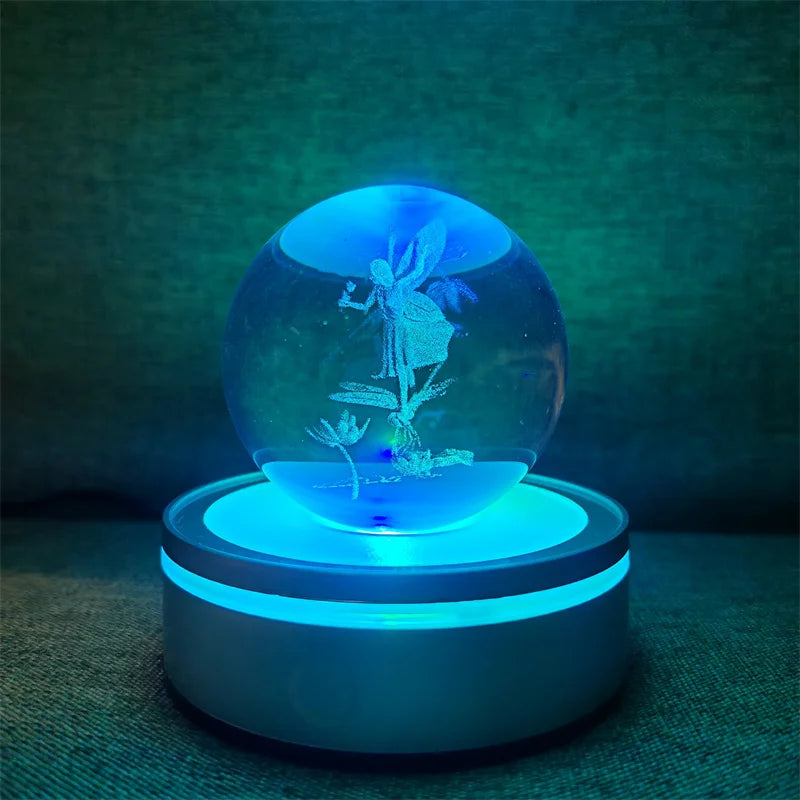 Crystal Ball Night Lights Glowing Planet Galaxy Astronaut 3D RGB Moon Atmosphere Lamp Tabletop Decorations Kid Gifts home decor