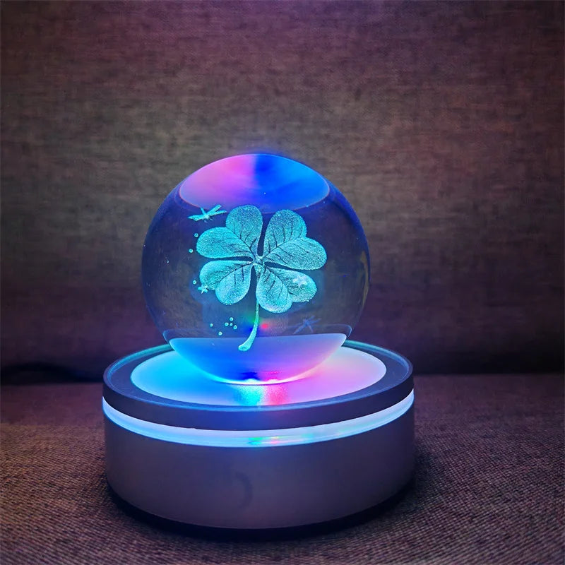 Crystal Ball Night Lights Glowing Planet Galaxy Astronaut 3D RGB Moon Atmosphere Lamp Tabletop Decorations Kid Gifts home decor