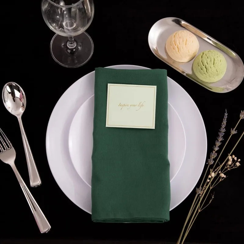 100PCS Green Plastic Plates - Green Disposable With Gold Rim - Plates Disposable Include 50PCS Green Dinner Plates