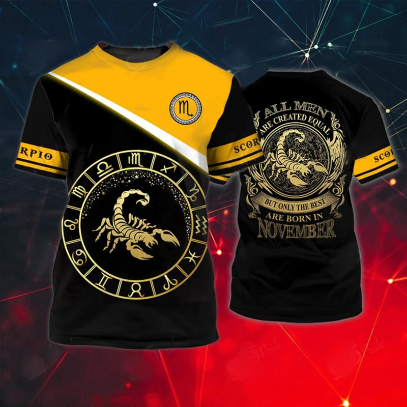 Animal Men's T Shirt 3d Print Scorpion Graphic Tees Top Funny T-Shirts Fashion Casual Male Streetwear Oversized Man Clothing