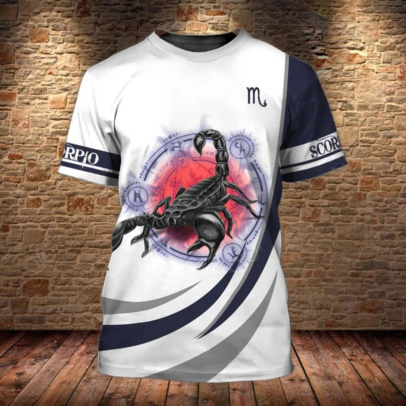 Animal Men's T Shirt 3d Print Scorpion Graphic Tees Top Funny T-Shirts Fashion Casual Male Streetwear Oversized Man Clothing