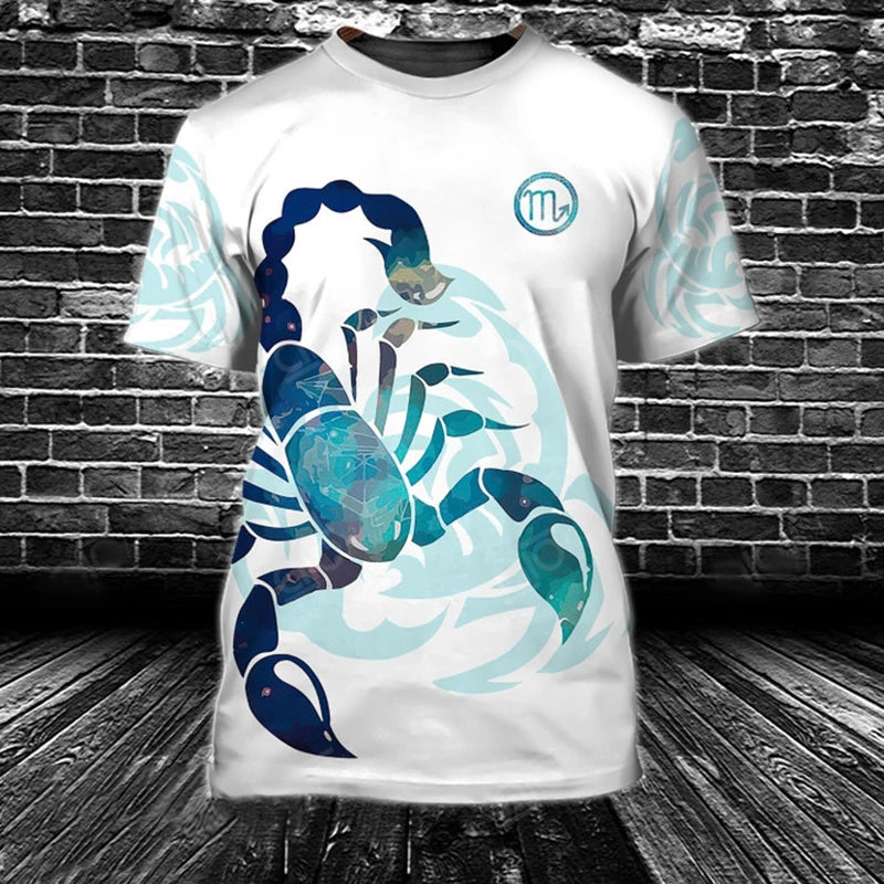 Animal Men's T Shirt 3d Print Scorpion Graphic Tees Top Funny T-Shirts Fashion Casual Male Streetwear Oversized Man Clothing