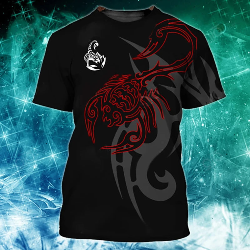 Animal Men's T Shirt 3d Print Scorpion Graphic Tees Top Funny T-Shirts Fashion Casual Male Streetwear Oversized Man Clothing