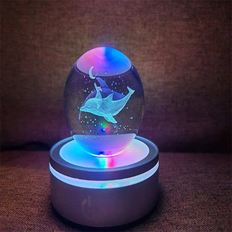 Crystal Ball Night Lights Glowing Planet Galaxy Astronaut 3D RGB Moon Atmosphere Lamp Tabletop Decorations Kid Gifts home decor