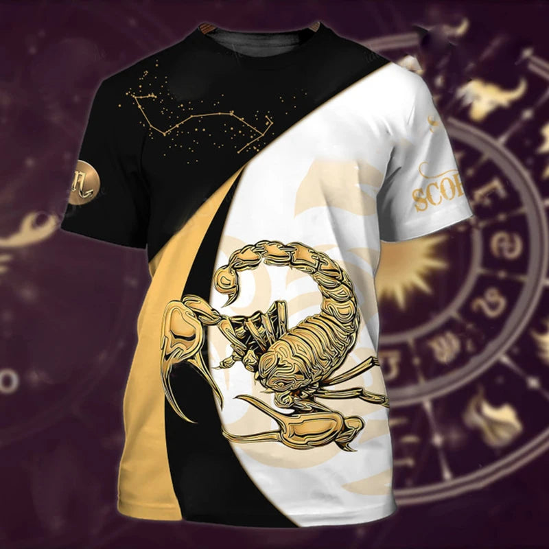 Animal Men's T Shirt 3d Print Scorpion Graphic Tees Top Funny T-Shirts Fashion Casual Male Streetwear Oversized Man Clothing