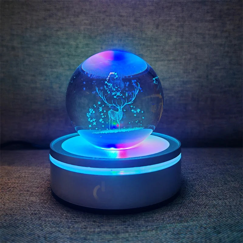 Crystal Ball Night Lights Glowing Planet Galaxy Astronaut 3D RGB Moon Atmosphere Lamp Tabletop Decorations Kid Gifts home decor