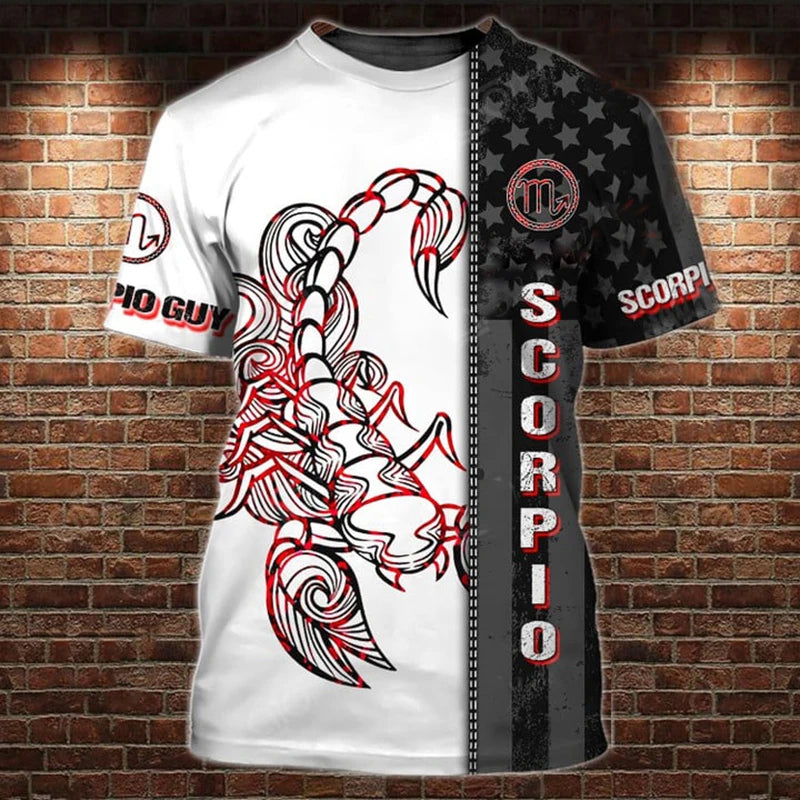 Animal Men's T Shirt 3d Print Scorpion Graphic Tees Top Funny T-Shirts Fashion Casual Male Streetwear Oversized Man Clothing