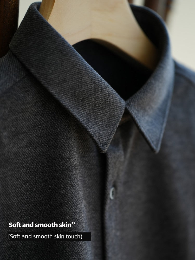 UBV Anti-Pilling Casual Woolen Shirt Men Long Sleeves 2024 Fall and Winter Brushed Thick Fleece Business Heattech Shirt