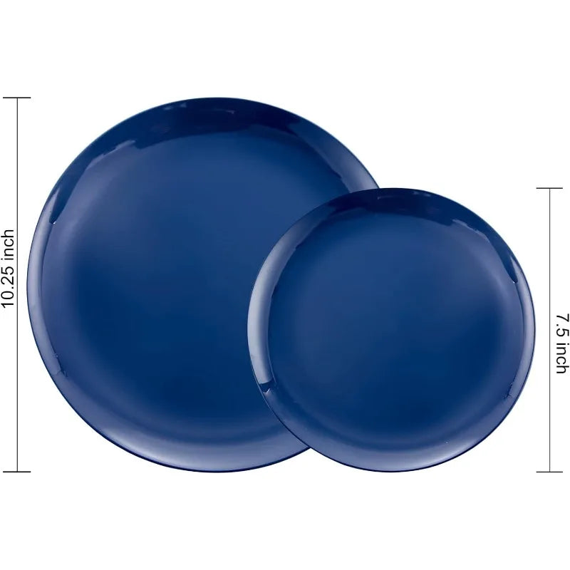 100PCS Green Plastic Plates - Green Disposable With Gold Rim - Plates Disposable Include 50PCS Green Dinner Plates