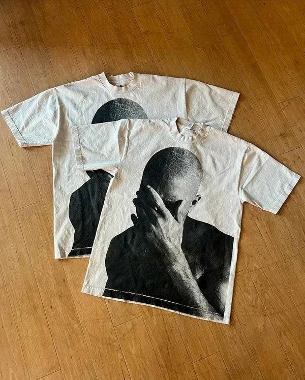 American T Shirt Y2K Clothes Men Women Harajuku Hip Hop Character Print Oversized TShirt Punk Rock Cotton Short Sleeve Tops