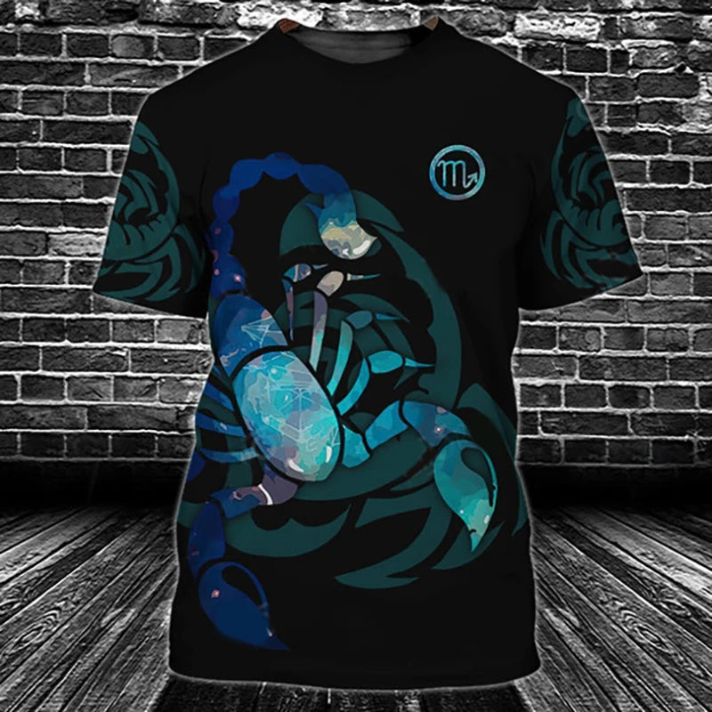 Animal Men's T Shirt 3d Print Scorpion Graphic Tees Top Funny T-Shirts Fashion Casual Male Streetwear Oversized Man Clothing