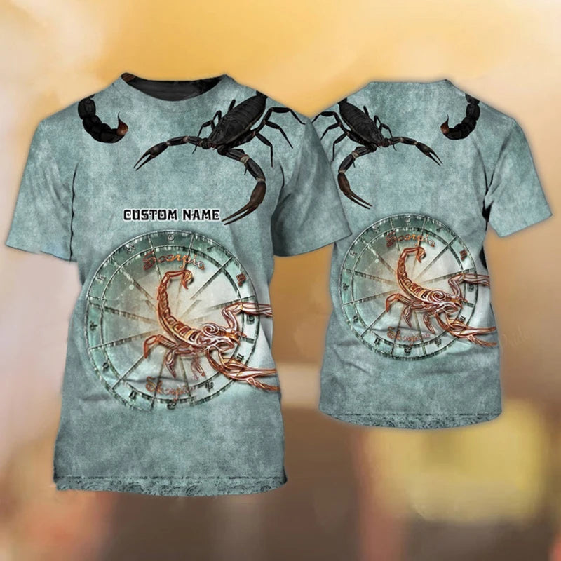 Animal Men's T Shirt 3d Print Scorpion Graphic Tees Top Funny T-Shirts Fashion Casual Male Streetwear Oversized Man Clothing