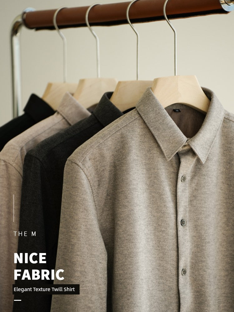 UBV Anti-Pilling Casual Woolen Shirt Men Long Sleeves 2024 Fall and Winter Brushed Thick Fleece Business Heattech Shirt