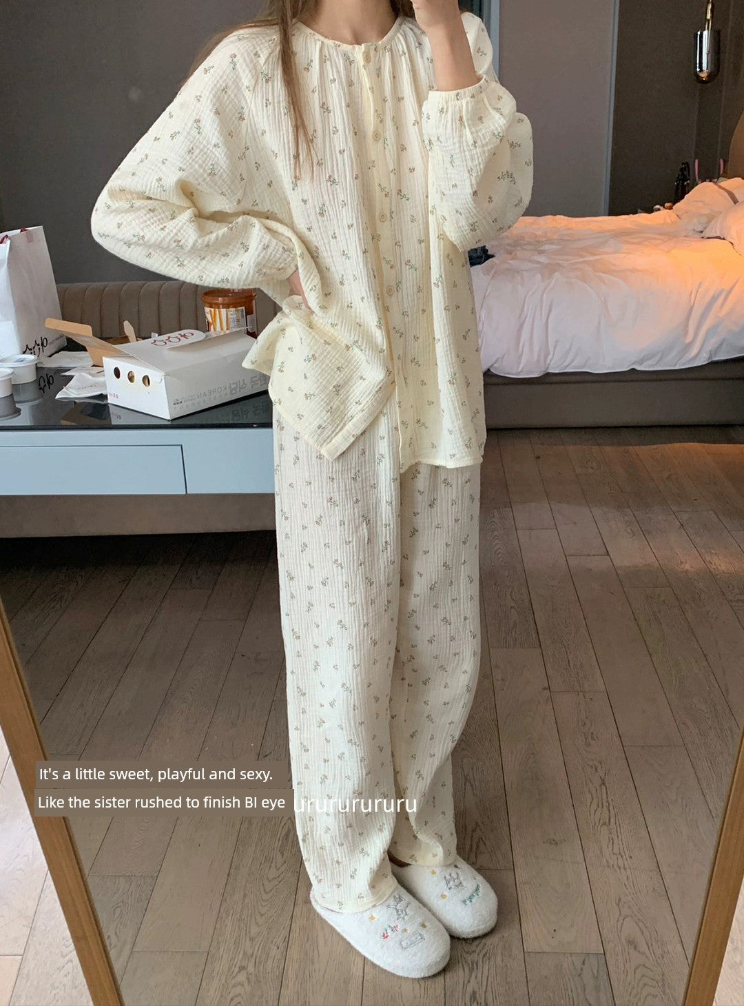 Gentle Women's Pure Cotton Floral Japanese Style Homewear Pajamas