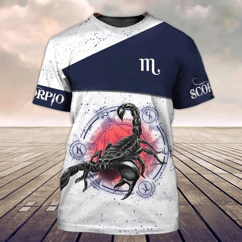 Animal Men's T Shirt 3d Print Scorpion Graphic Tees Top Funny T-Shirts Fashion Casual Male Streetwear Oversized Man Clothing