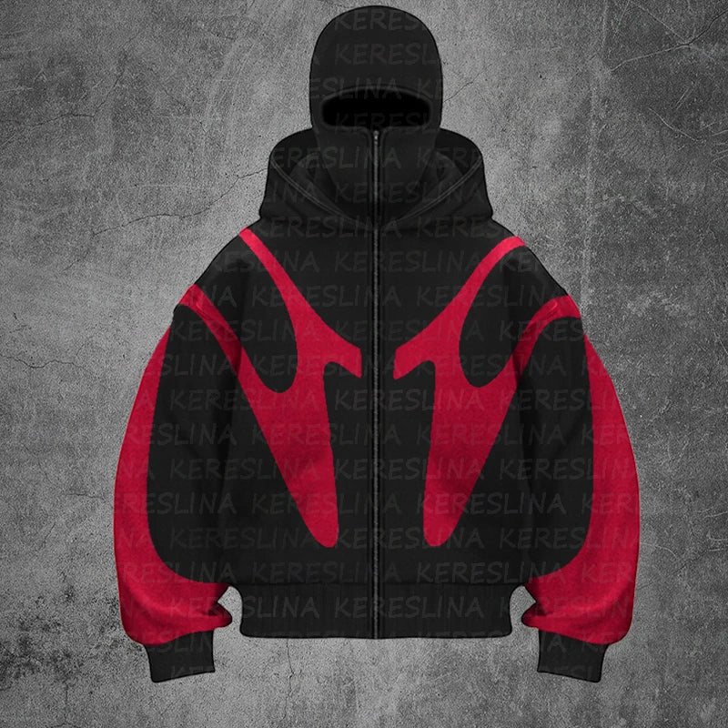 High Street Casual Hoodie Gothic Rhinestone Letter Print Pattern Men's and Women's Fashionable Hoodie Harajuku Retro Y2K Hoodie