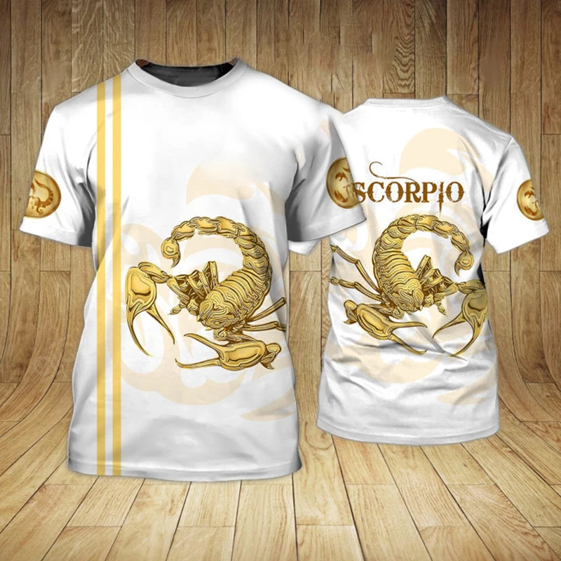 Animal Men's T Shirt 3d Print Scorpion Graphic Tees Top Funny T-Shirts Fashion Casual Male Streetwear Oversized Man Clothing