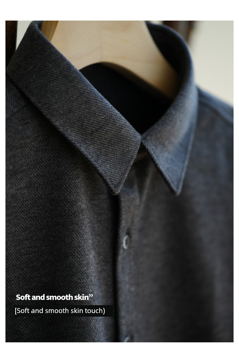 UBV Anti-Pilling Casual Woolen Shirt Men Long Sleeves 2024 Fall and Winter Brushed Thick Fleece Business Heattech Shirt