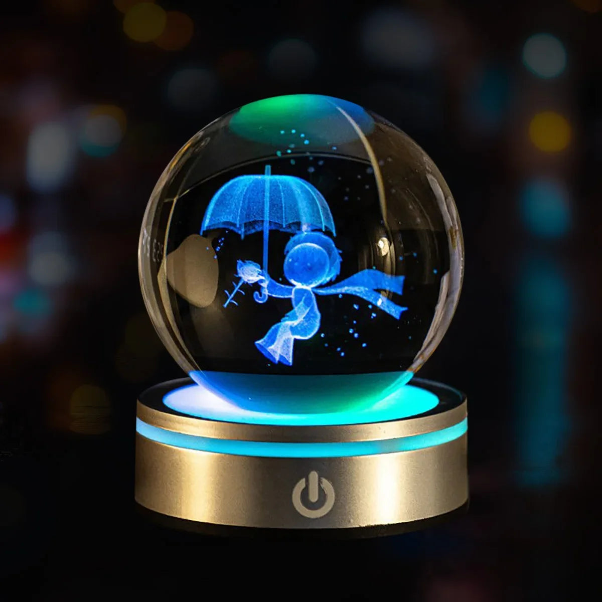 Crystal Ball Night Lights Glowing Planet Galaxy Astronaut 3D RGB Moon Atmosphere Lamp Tabletop Decorations Kid Gifts home decor