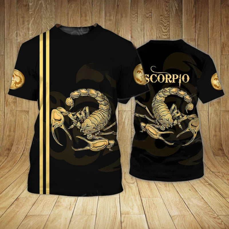 Animal Men's T Shirt 3d Print Scorpion Graphic Tees Top Funny T-Shirts Fashion Casual Male Streetwear Oversized Man Clothing