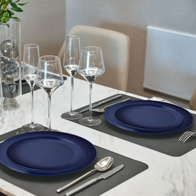 100PCS Green Plastic Plates - Green Disposable With Gold Rim - Plates Disposable Include 50PCS Green Dinner Plates