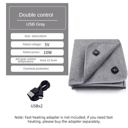 USB Electric Blankets Mat Electric Heating Pad Thermostat Heating Insulation Heated Warm Cushion 5V Outdoor Camping Sleep Sheet