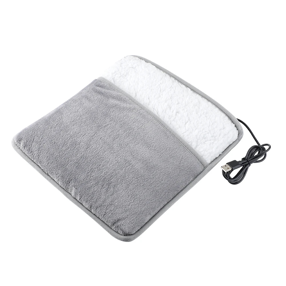 Electric Foot Heating Pad Washable Feet Warmer Heater Household Soft Plush Thermal Blanket Foot Warming Mat Home Office Bedroom