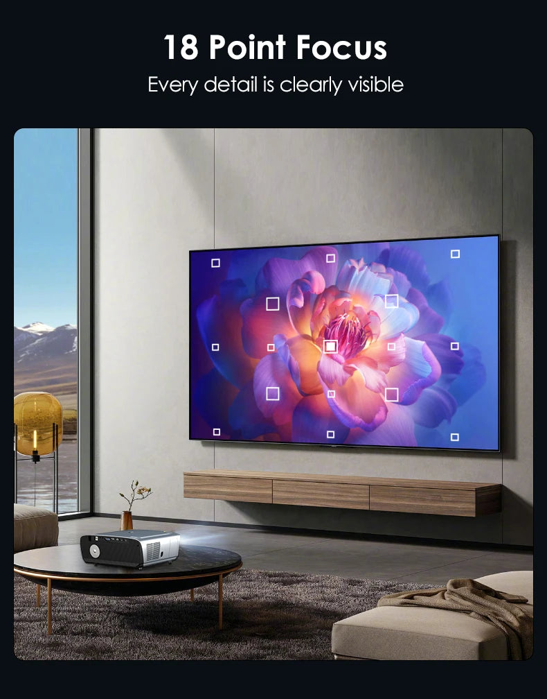 [Netflix Officially-Licensed] Android 11 4K Ultra HD Home Projectors for Movies Auto Focus and Keystone 1480 ANSI Projector