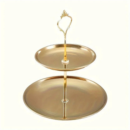 1pc Three-layer Stainless Steel Cake Tray Snack Dessert Display Stand Wedding Party Table Birthday