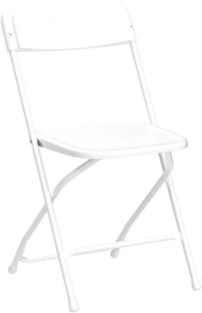 12 Pack White Folding Chairs Plastic Party Chairs,Stackable Indoor Outdoor Chair Steel Frame 330 lbs for Wedding Backyard Events