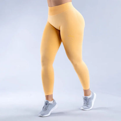 GYM DFYNE Women's Anti-Impact Leggings Seamless Yoga Leggings Elastic Tight Hip Fitness Leggings Low Rise Gym Sweatpants