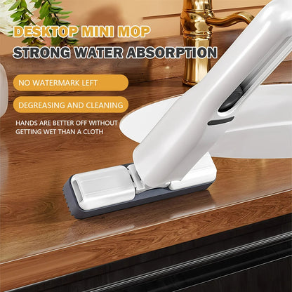 Mini Mop Powerful Squeeze Mini Mop Folding Home Cleaning Mops with Self-squeezing Floor Washing Mops Desk Window Car Clean Tools