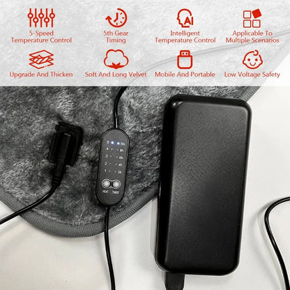 USB Electric Blanket 5v Single Double Thick Long Velvet Five-speed Temperature Adjustment Five-speed Timing Overheat Protection