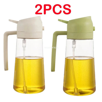 2 in 1 Spray for Olive Oil Spray Sprayer Dispenser Bottle Comfortable Handle Design for Barbecue Air Frying Pan Oven Camping