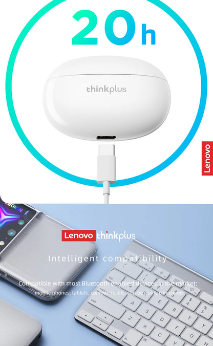 Lenovo Thinkplus XT88 in Ear Bluetooth Earphones with Dual Microphones, Stereo Noise Reduction, Bass HIFI Touch Earphones